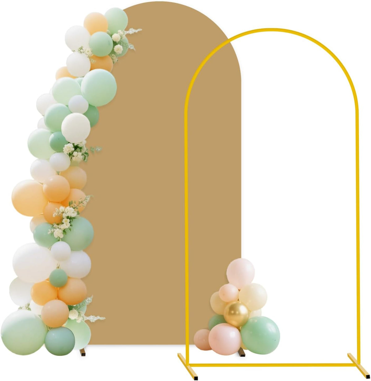 FUHSY Metal Arch Backdrop Stand and Cover Set Party Arch Stand 7.2FT Arches Backdrop Cover Wedding
