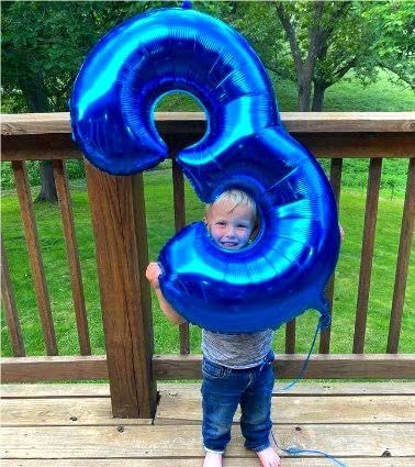 40 Inch Navy Blue 3 Large Number Balloon, 3 13 23 30 33 36 38Blue Birthday Party Decorations