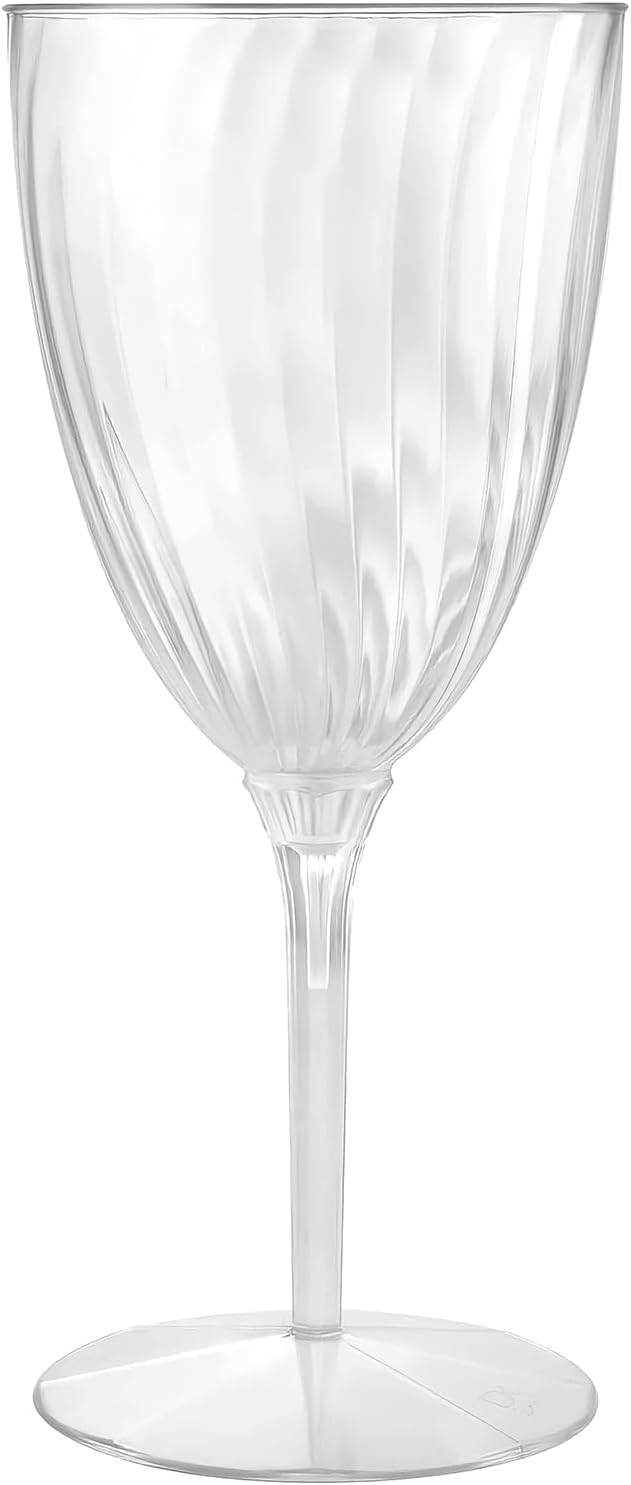 Lillian Tablesettings Premium Wine Glasses 8 oz. Clear Hard Plastic 1-Piece Disposable Cups Value