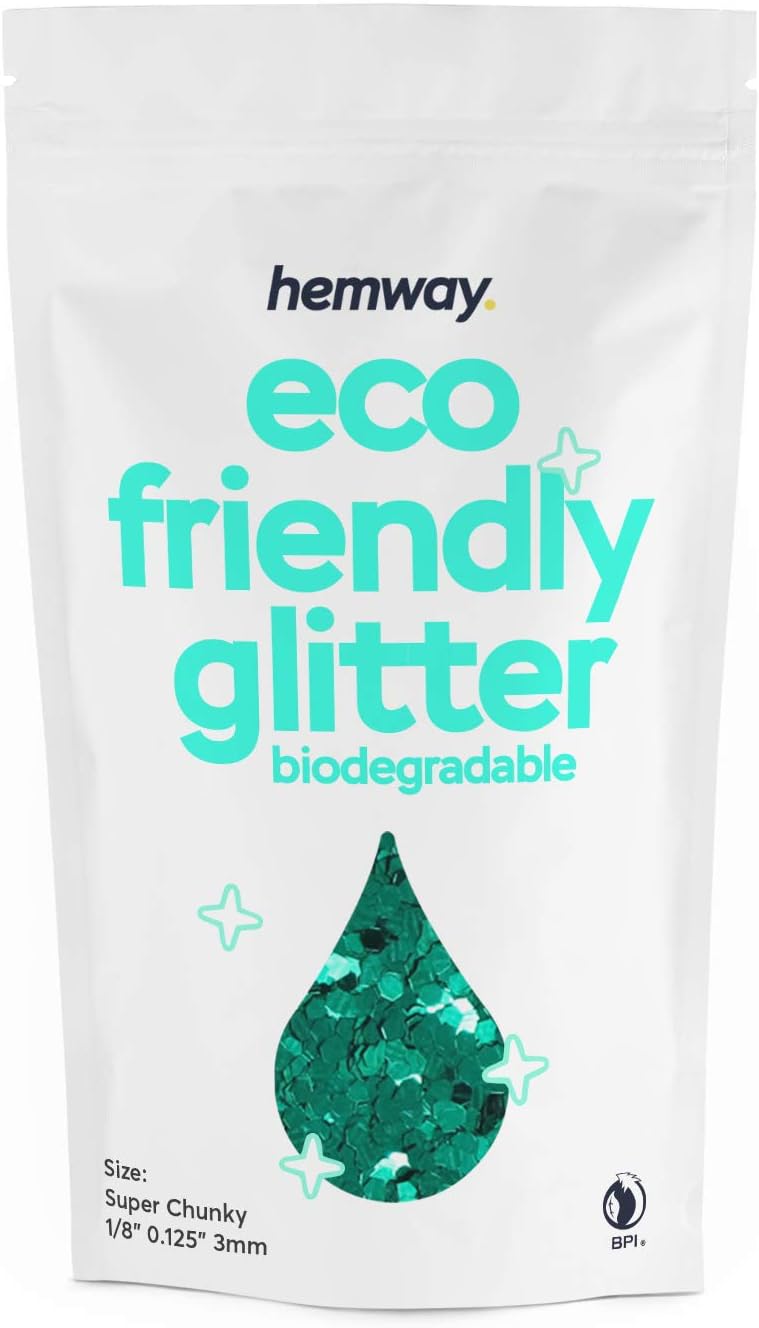 Hemway Biodegradable Glitter Eco Friendly - 100g/3.5oz Bio Cosmetic Safe Sparkle Vegan for Face