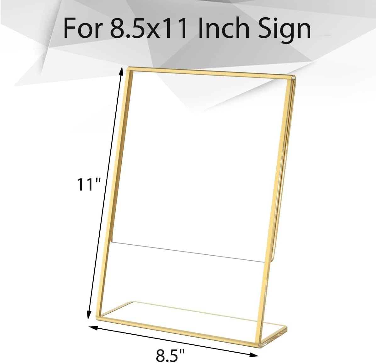 NIUBEE 8.5 x 11 Gold Frames, 6 Pack Acrylic Slanted Back Gold Picture Frames for Signs, Menu, Flyer