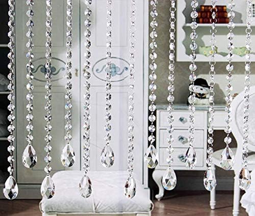 16 Pack 20" Hanging Crystals for Chandeliers Clear Teardrop Crystal Chandelier Pendants Parts
