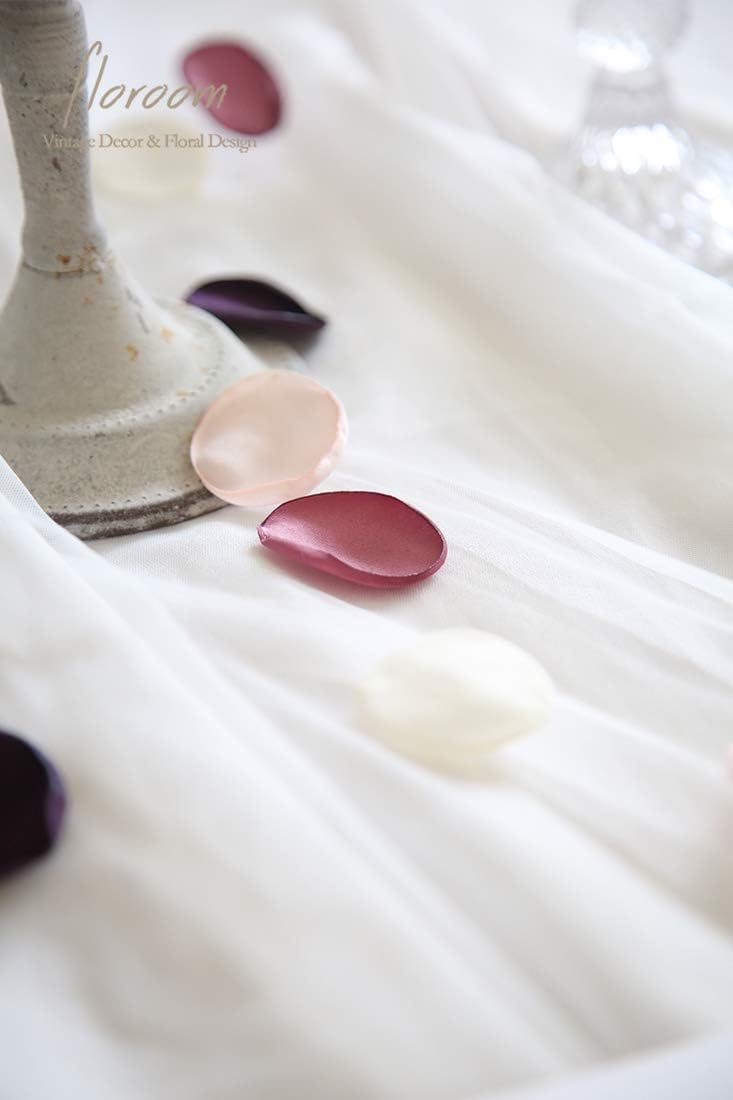 Floroom 300pcs Rose Petals Plum Fake Faux Silk Flower Petals for Wedding Flower Girl Basket Aisle