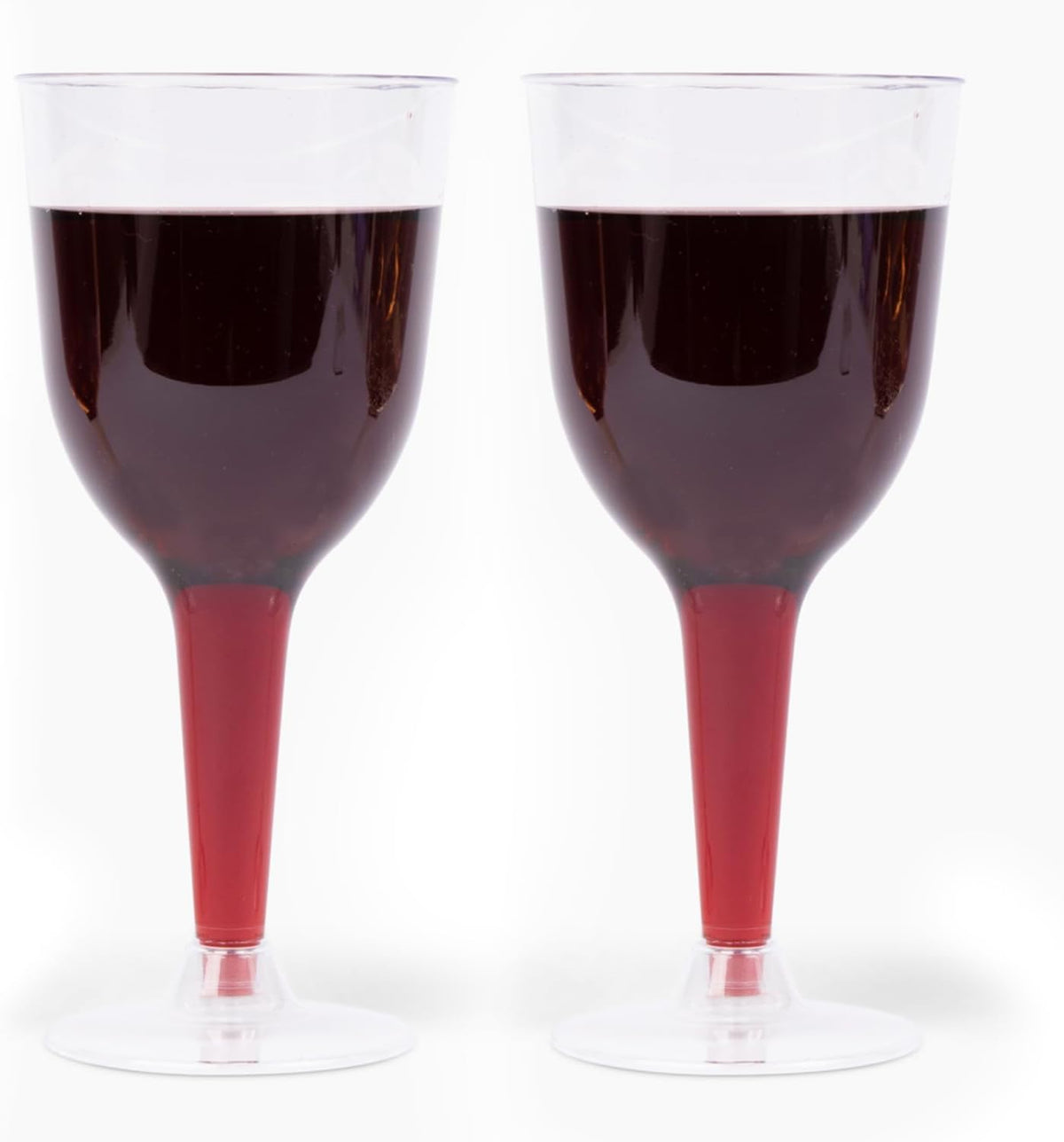 Prestee 24 Clear Stemmed Plastic Wine Glasses - 10 oz Disposable Wine Glasses for Parties - Plastic