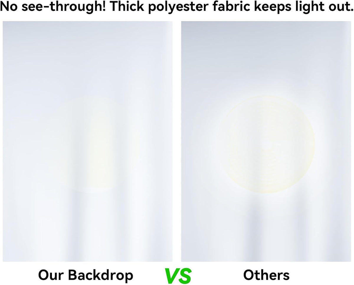 7 x 10 FT White Backdrop, 100% Polyester Photography Backdrop Foldable Washable White Screen for