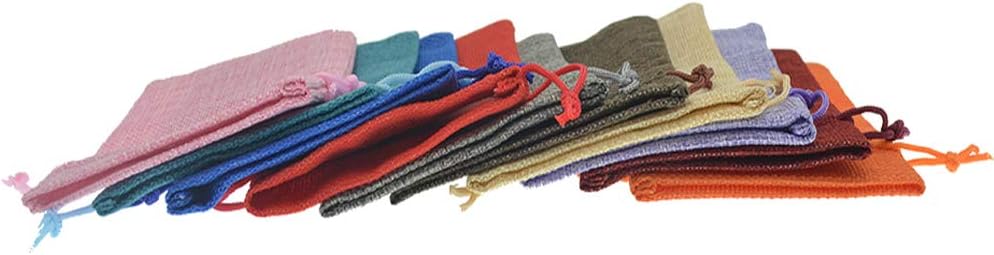 20pcs Burlap Favor Bags, 5x7 Inch Drawstring Linen Jewelry Bags for Christmas Wedding Party Gifts