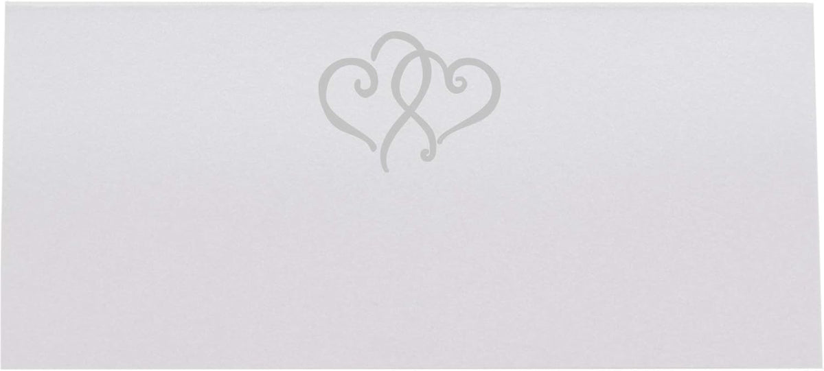 Linked Hearts Printable Place Cards, Silver (Choose Color), Set of 60 (10 Sheets), Laser & Inkjet
