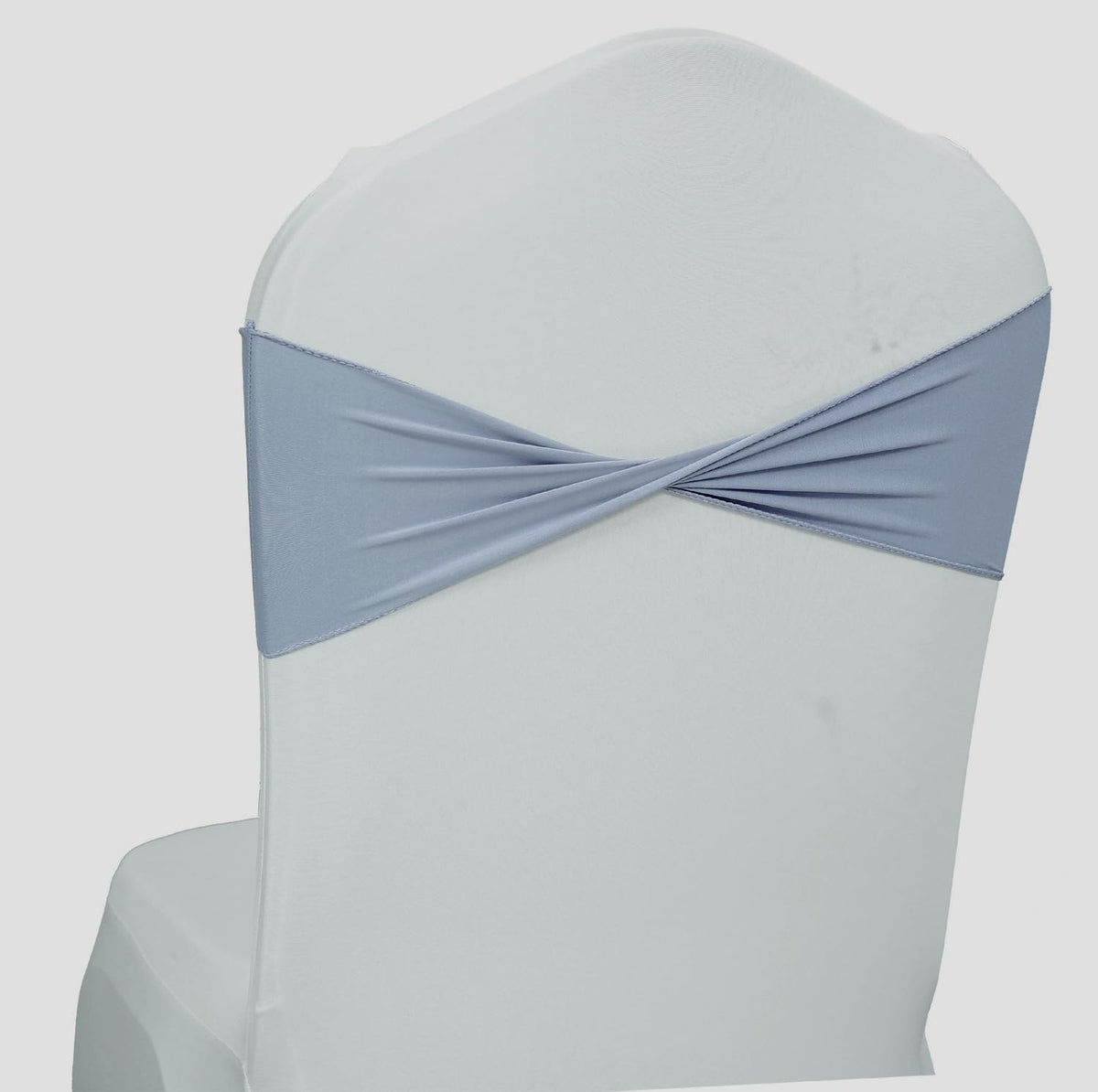 VDS Pack of 75 PCS | Dusty Blue | Spandex Chair Sashes Bows Without Buckle | Stretch Elastic