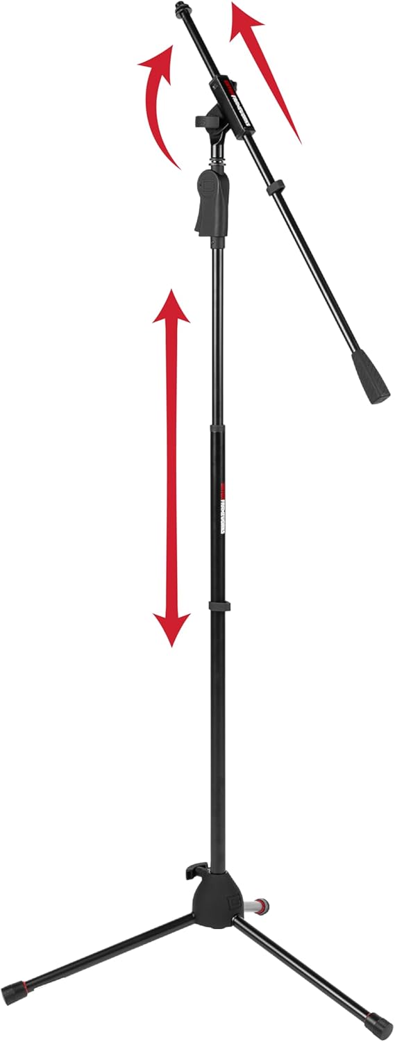 Gator Frameworks Deluxe Tripod Microphone Stand with Clutch Height Adjustment and Single Section