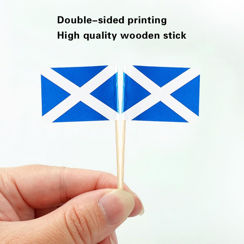 Scotland Flag Scottish Flag, Small Mini Scotland Toothpick Flags for Food, Cupcakes, Cocktails