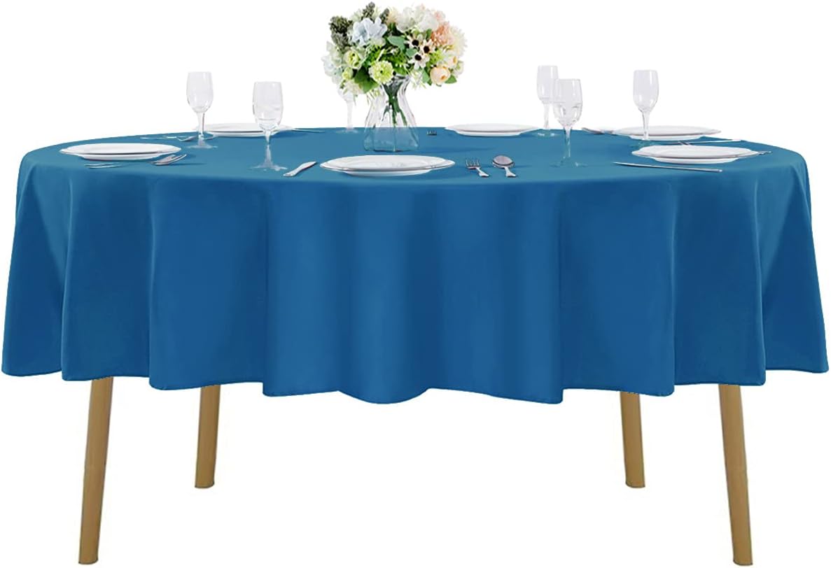 70 inch Round Tablecloth Washable Polyester Table Cloth Decorative Table Cover for Wedding Party