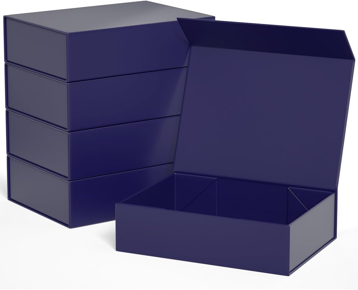 Blue Gift Boxes 11.9" x 8.5" x 3.3" with Magnetic Closure Lid Gift Box for Presents,Bridesmaid
