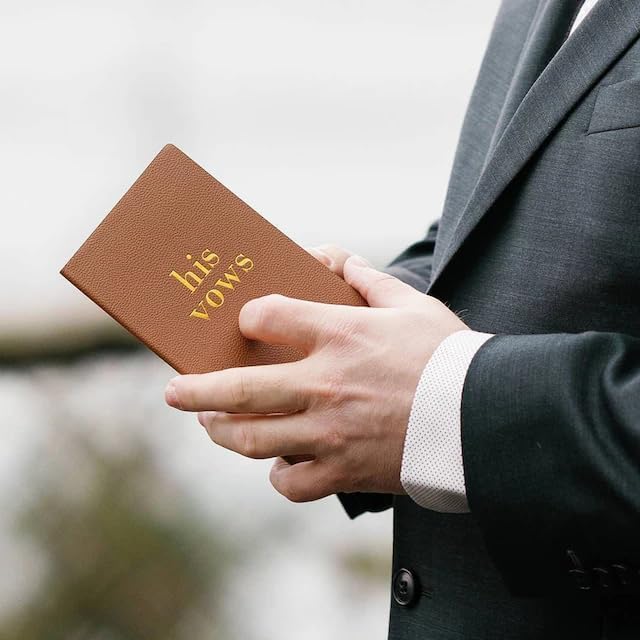 LGBTQ Premium Leather Vow Books His and His Booklet - Wedding Stuff & Essentials for LGBTQ Wedding