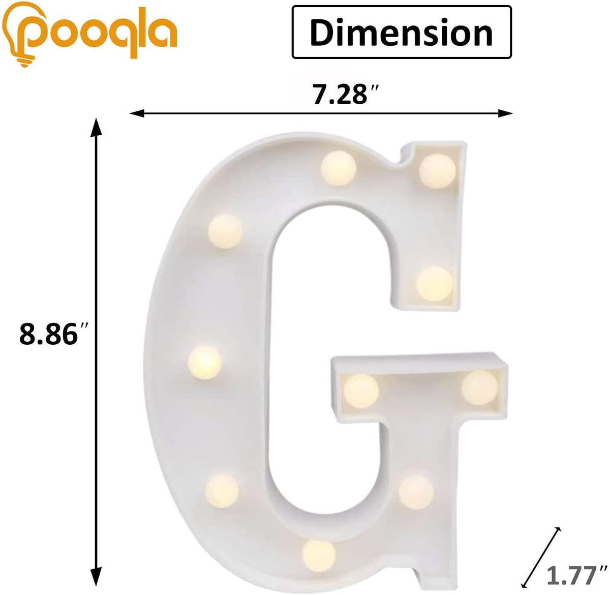 Pooqla LED Marquee Letter Lights, Warm White and Cool White Decorative Lighted Letters, Light Up