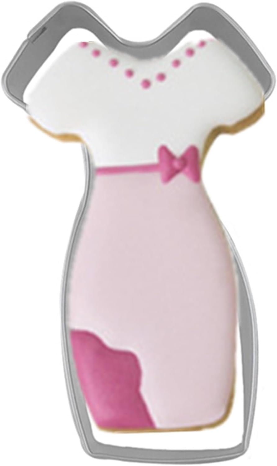 Large Size Dress Shaped Cookie Cutter, Stainless Steel Princess Party Dress Cheongsam Dress Cookie