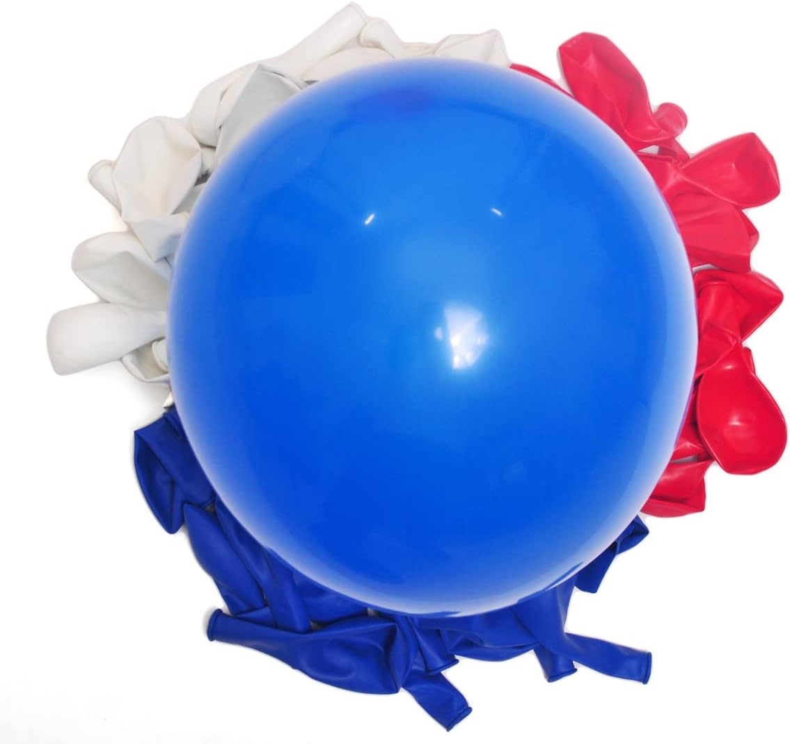 300 Pack Red White and Blue Balloons 100 of each of the 3 colors 12 inch Red White Blue Party