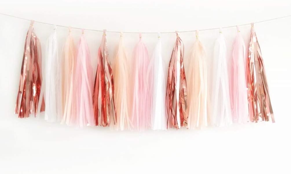 Aimto 20PCS Shiny Tassel Garland Tissue Paper Tassel Banner,Table Decor,Tassels Party Decor