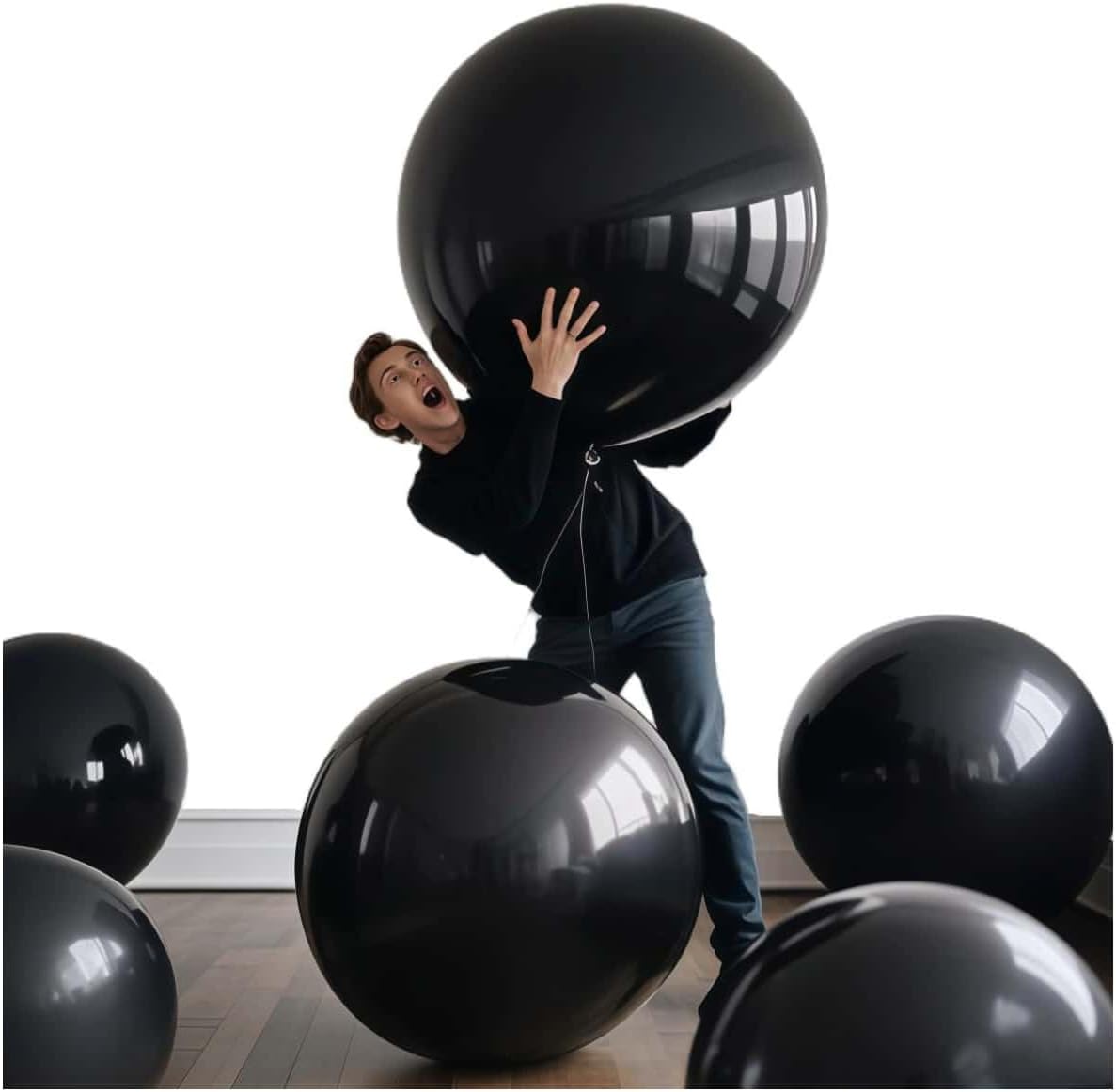 35 Pack Black Balloons 36 Inch Black Latex Party Large Balloon Bulk for Various Party Events