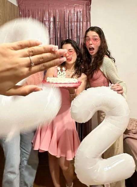 White 40 Inch Big Number Balloon Birthday Decoration, Number 2 Helium Balloon 12 20 22 23 24 26