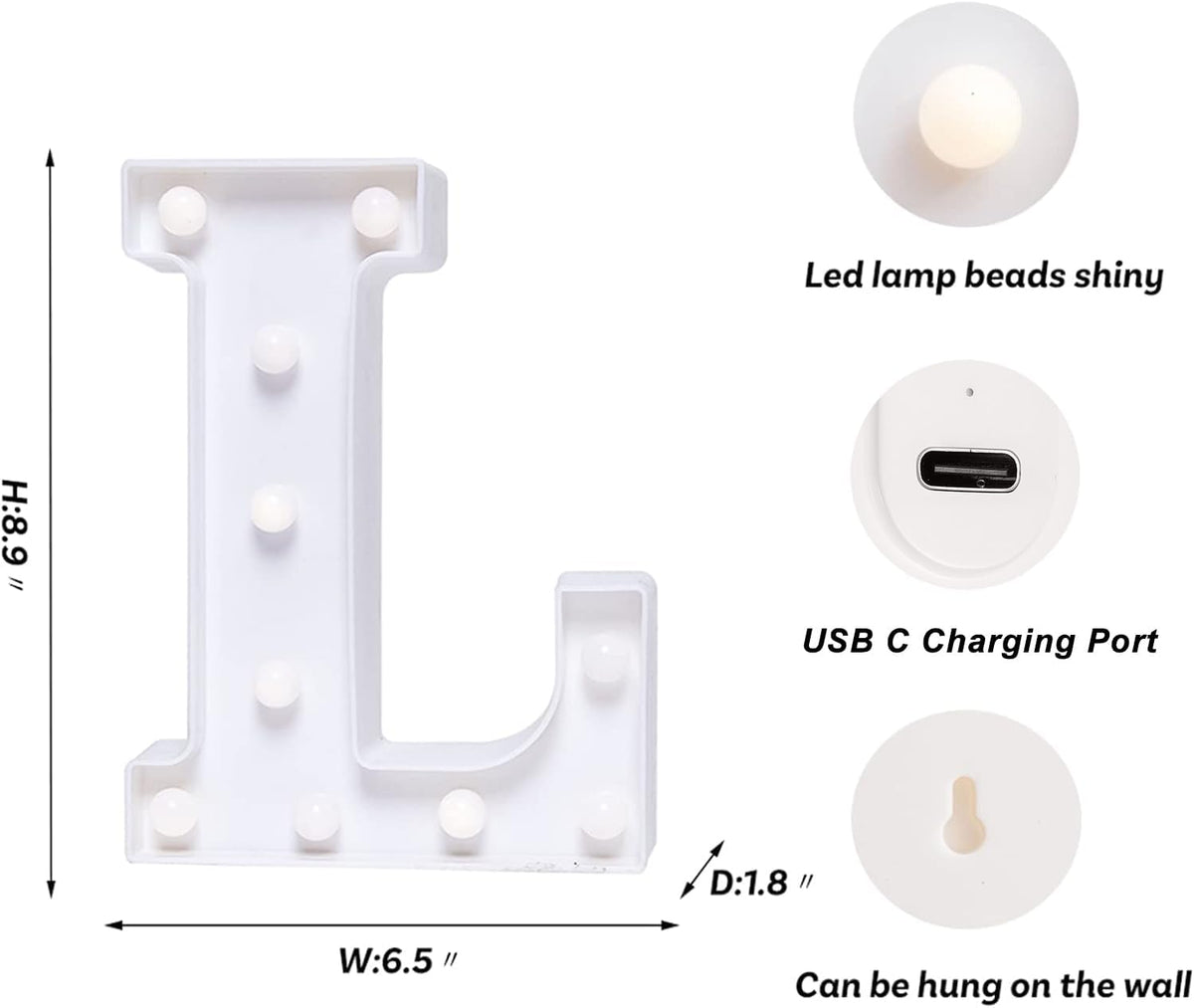 Foaky Rechargeable LED Letter Lights Sign Marquee Light Up Letters Sign for Night Light