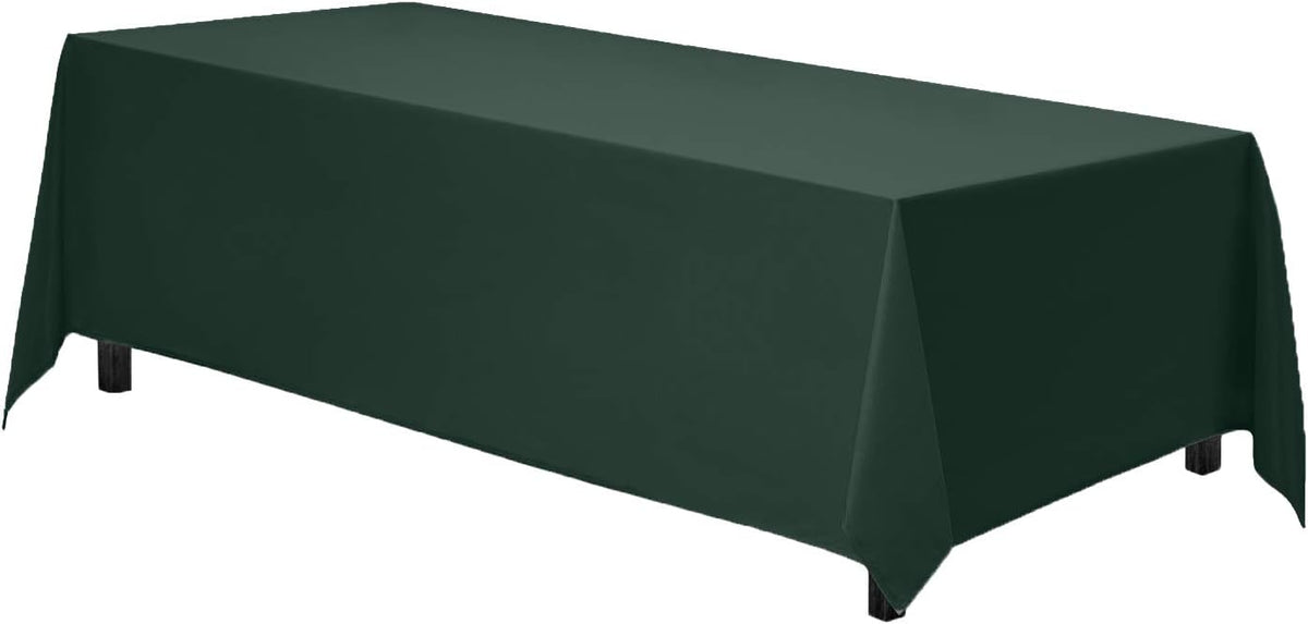 Gee Di Moda Rectangle Tablecloth - 90 x 132 Inch Hunter Green Table Cloth for 6 Foot Table with