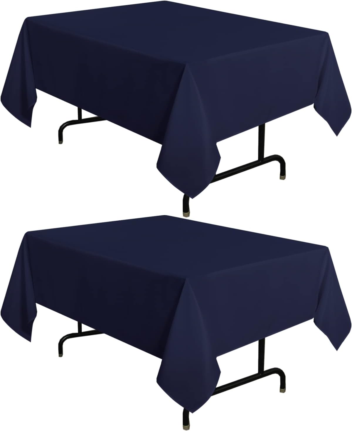 sancua 2 Pack Navy Tablecloth 54 x 54 Inch, Stain and Wrinkle Resistant Square Table Cloth