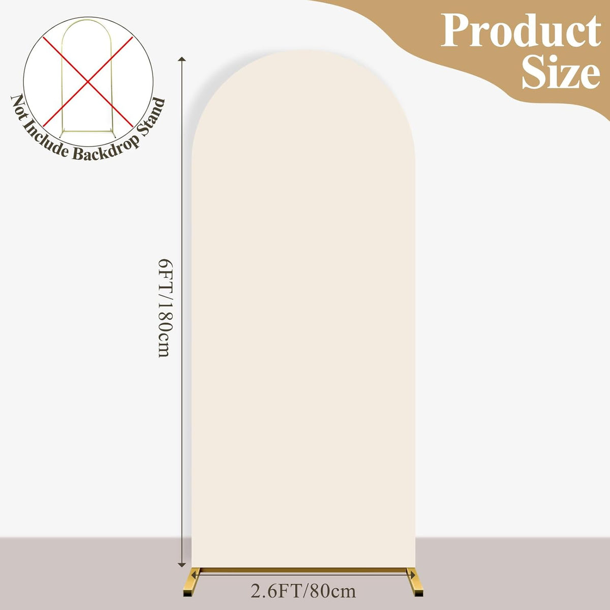 Ledido Wedding Arch Backdrop Cover 6FT Arch Covers Fitted Stretchy Spandex Round Top Stand Backdrop