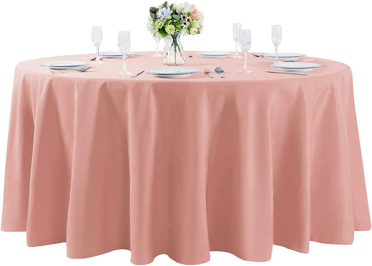 120 inch Round Tablecloth Washable Polyester Table Cloth Decorative Table Cover for Wedding Party