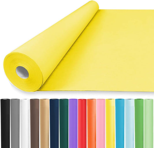 Vanhench 30"×1200"(100') Yellow Wrapping Paper Roll, Art Craft Paper, Color Bulletin Board Paper