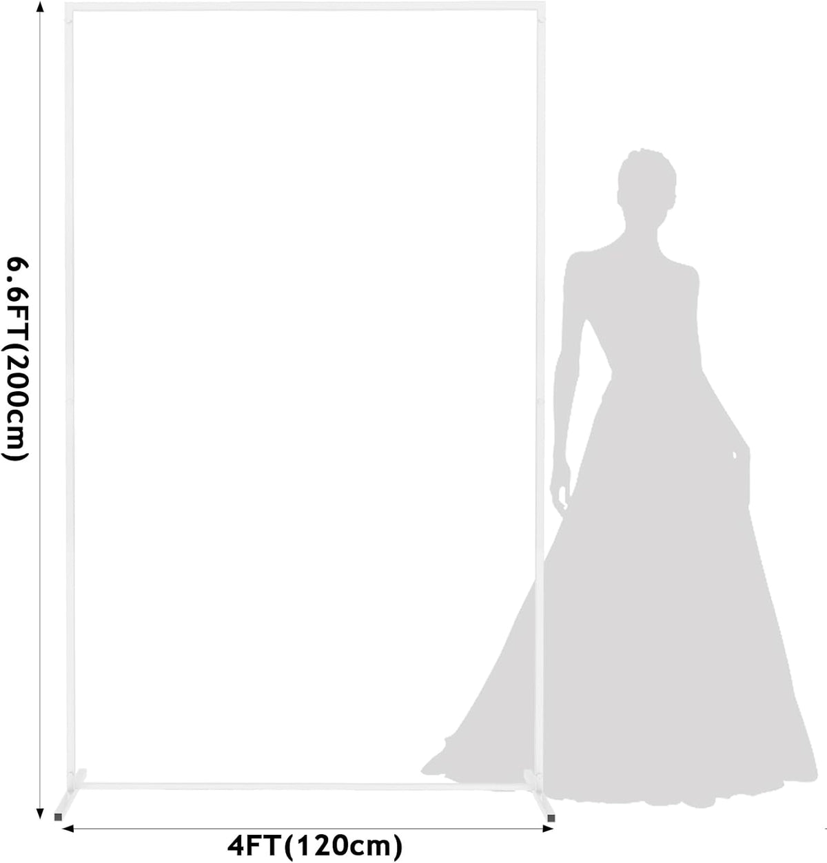 Asee'm 6.6FTx4FT White Wedding Arch Backdrop Stand Square Metal Rectangular Arch Frame for Ceremony