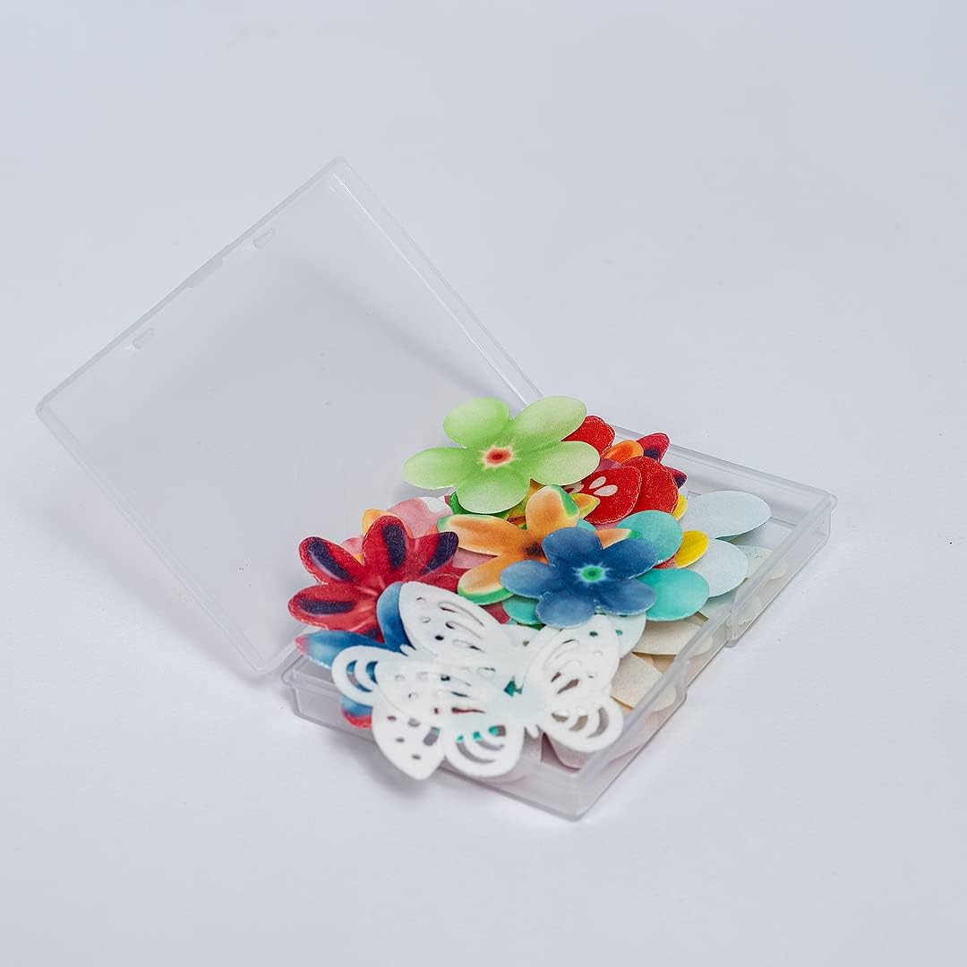 Edible Flowers Edible leaves &White Edible butterflies Wafer Paper Cake Cupcake Toppers for
