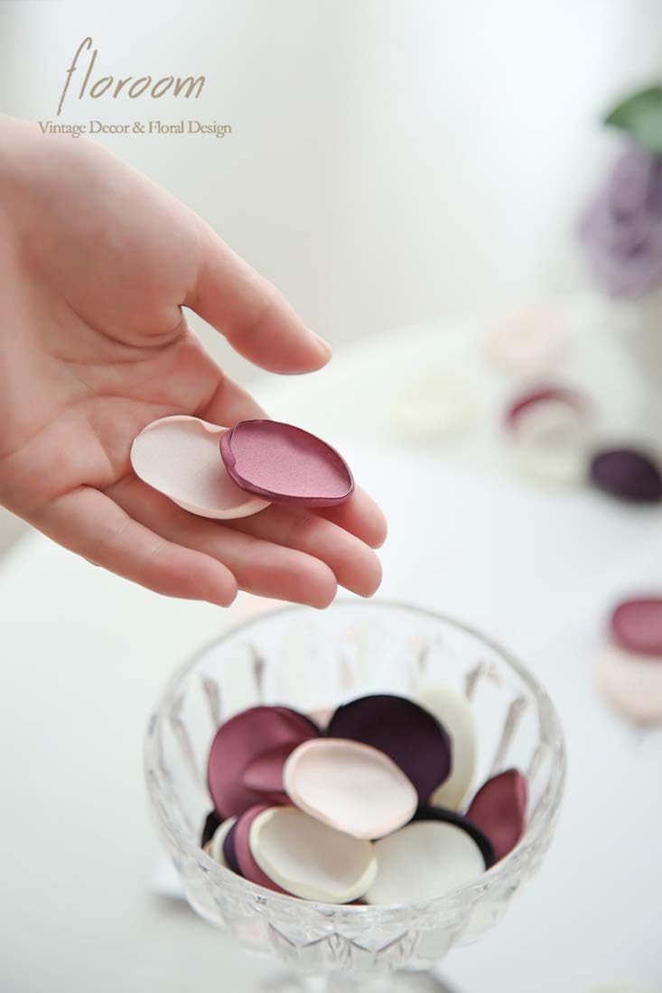 Floroom 300pcs Rose Petals Plum Fake Faux Silk Flower Petals for Wedding Flower Girl Basket Aisle