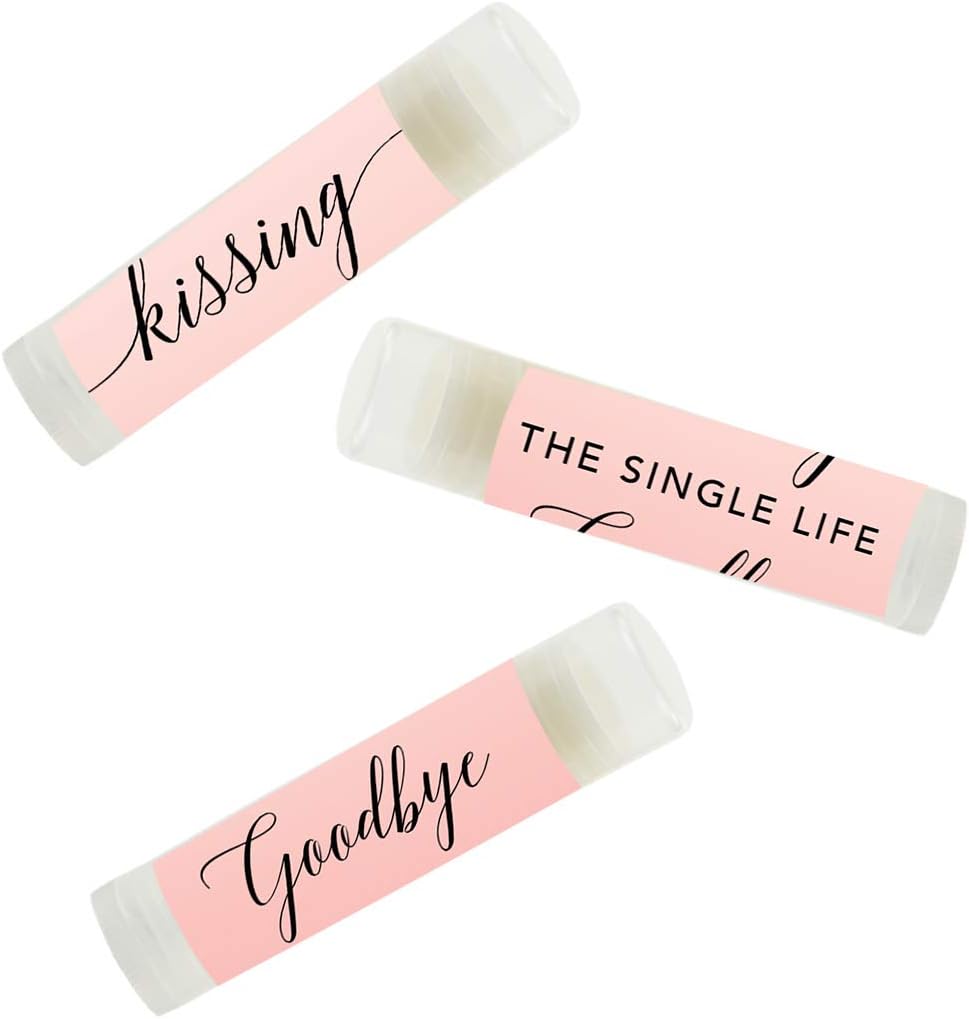Andaz Press Blush Pink Rose Elegant Bridal Shower Engagement Party, Lip Balm Chapstick Favors