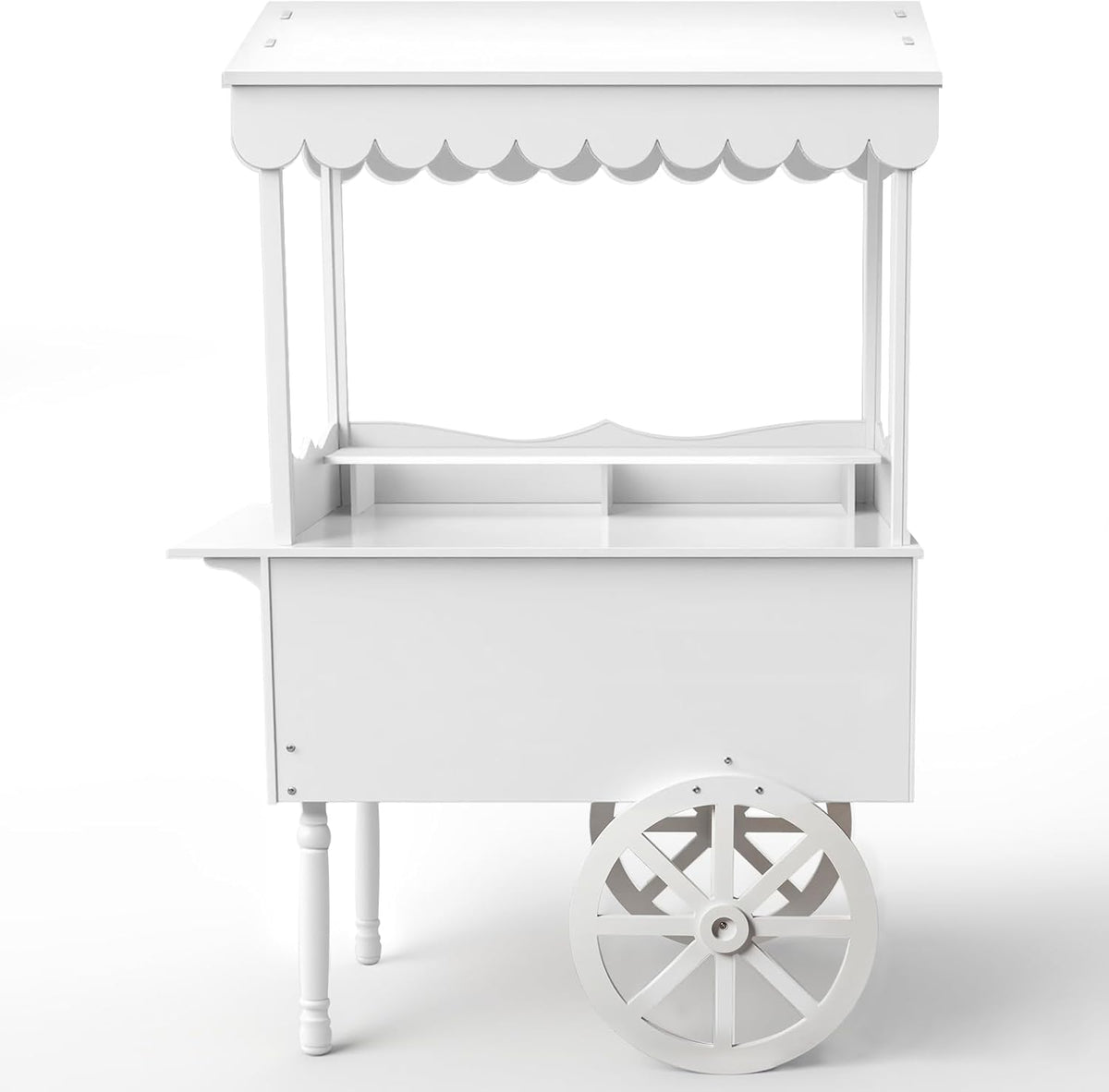 7FT Candy Cart Display Stand with Decorated Wheels, Dessert and Party Decoration Cart with 100