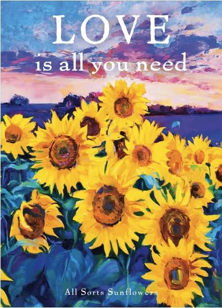 Love is All You Need - 25 Assorted Sunflower Packets for Planting, Helianthus Flower Seeds