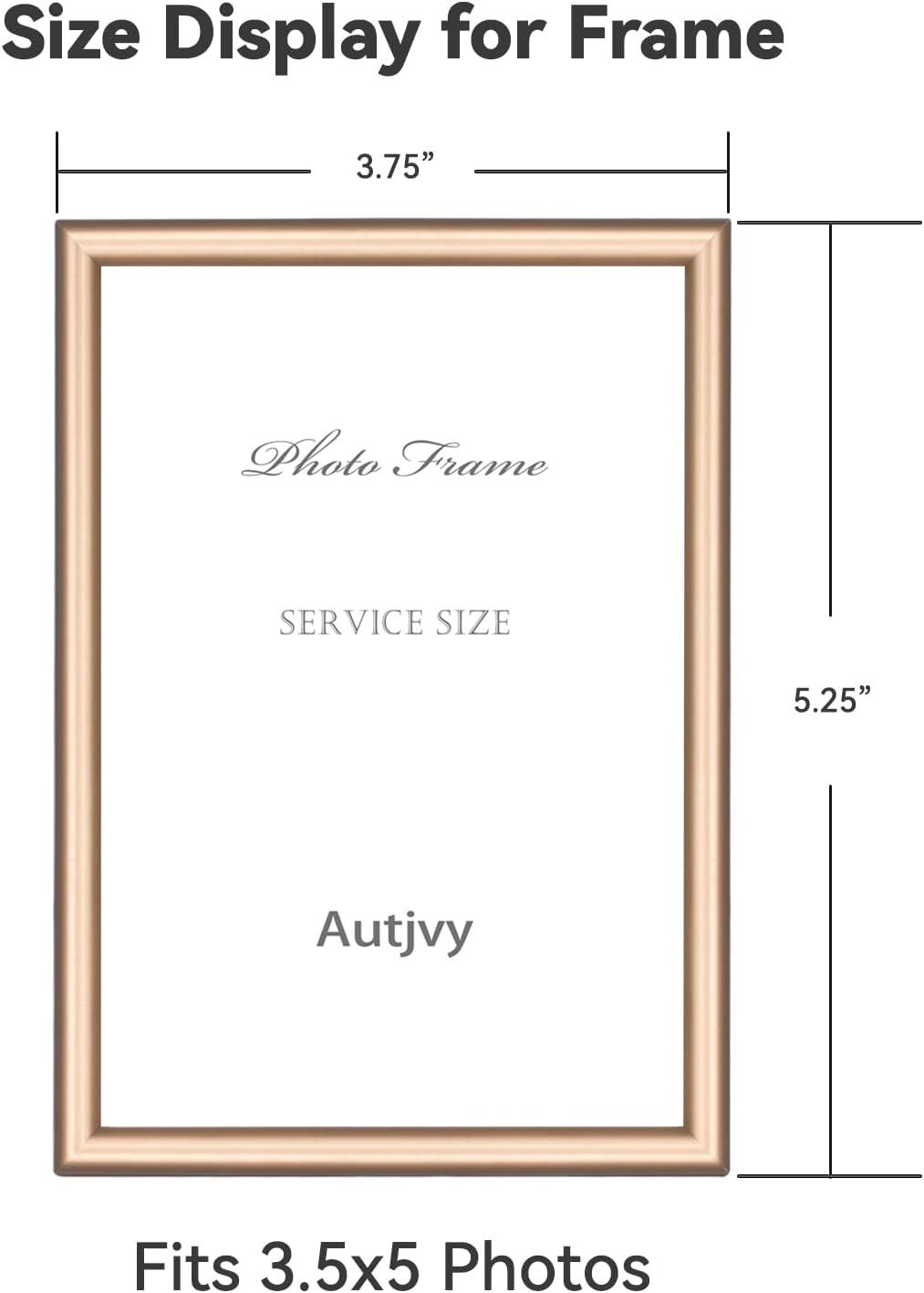 3.5x5 Picture Frames Gold - Brushed Brass Modern Simple Thin Aluminum Metal Photo Frame with HD