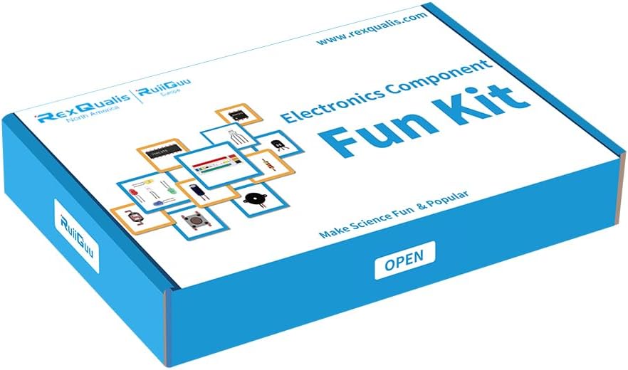 REXQualis Electronics Component Fun Kit w/Power Supply Module, Jumper Wire, 830 tie-Points