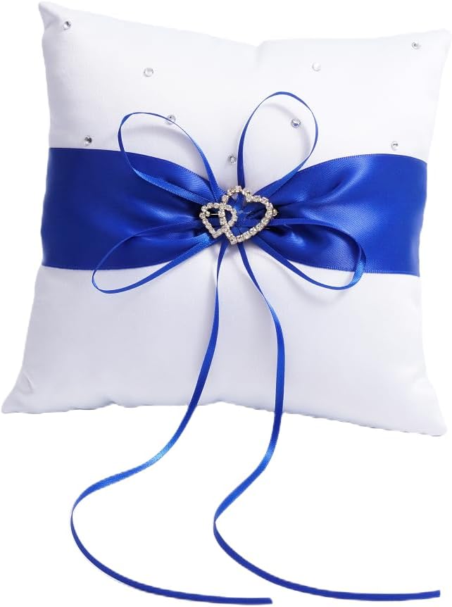 QIRMIZI Ring Pillow,Pearls Ring Cushion, Ring Bearer, Ring Holder for Beach Wedding, Wedding