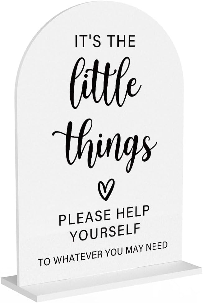 Acrylic Wedding Sign, Bridal Shower Decorations, It's the Little Things Sign for Ceremony, Modern