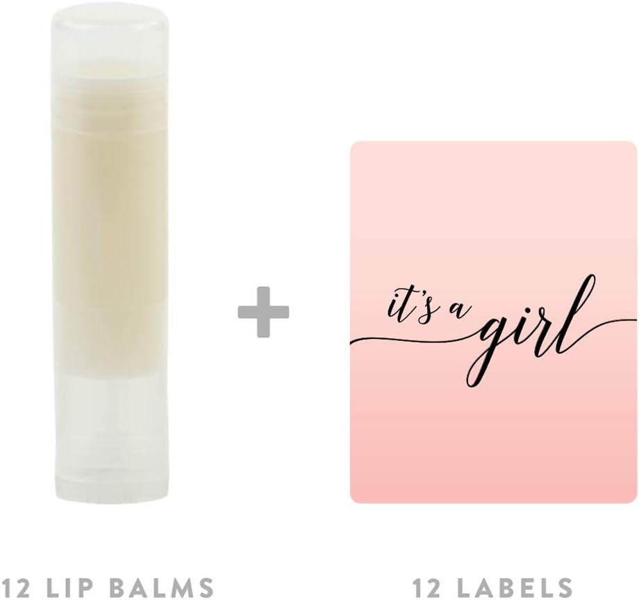 Andaz Press Blush Pink Rose Elegant Party Baby Shower, Lip Balm Chapstick Favors, It'S A Girl!