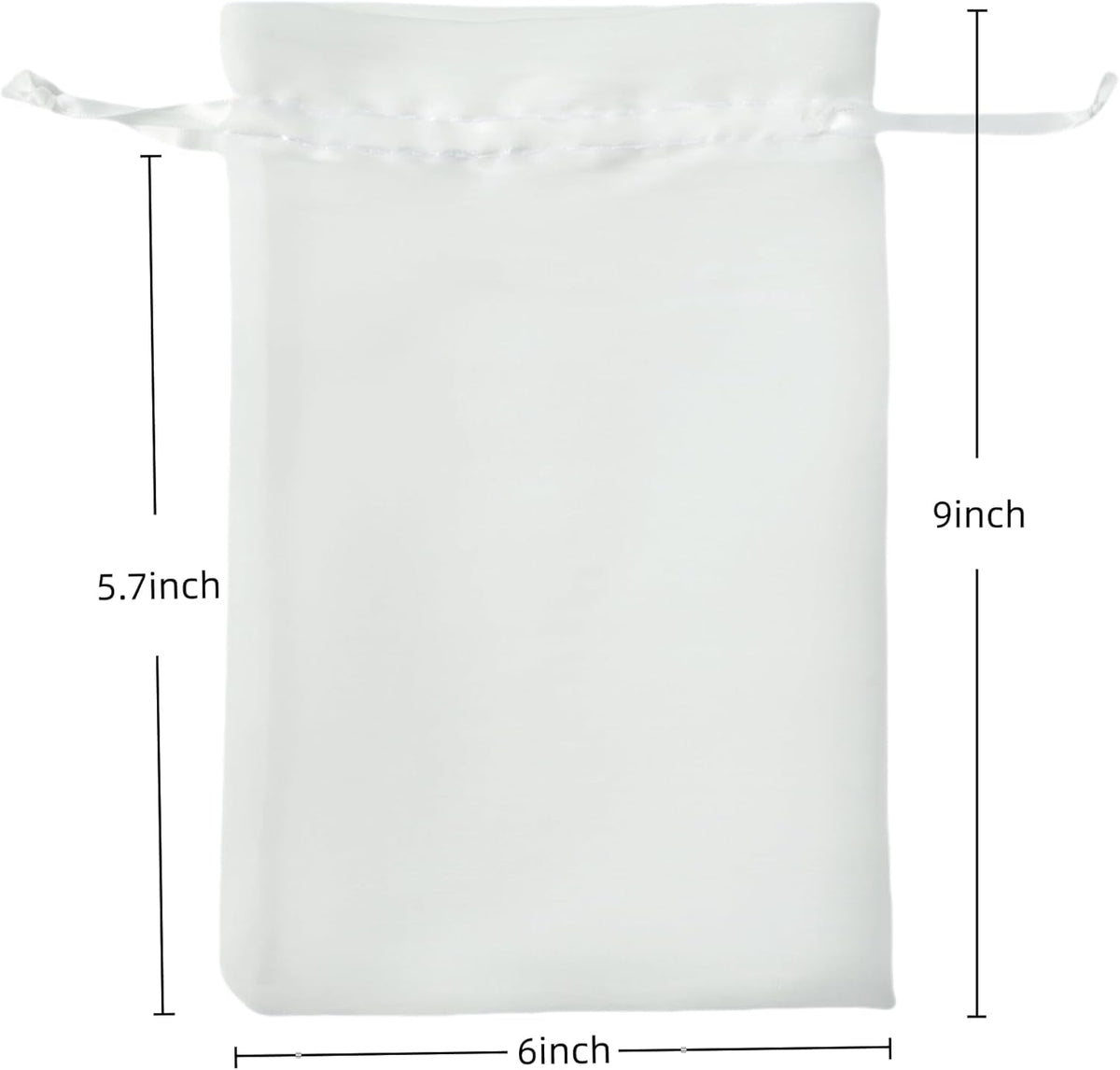 QIANF 20 Pcs White Small Organza Bags 6X9 inch for Wedding Favors with Drawstring, Mini Mesh Gift