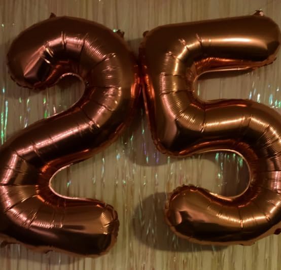 Large Coffee Brown 40 Inch Birthday Number 5 Balloon, Dark Brown Five 5th 15 25 35 50 55 Birthday