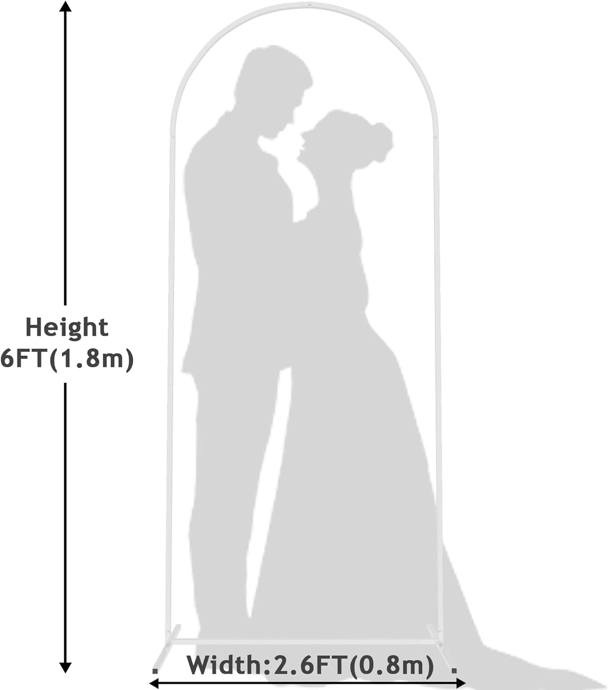 Wokceer Wedding Arch Backdrop Stand, 6 FT Square White Metal Arch Backdrop Stand for Wedding