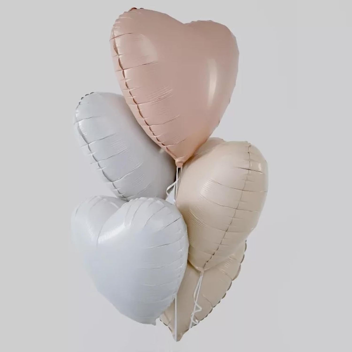 Biapian White Heart Balloons Helium, 10PCS White Foil Heart Shape Balloons Valentines 18inch