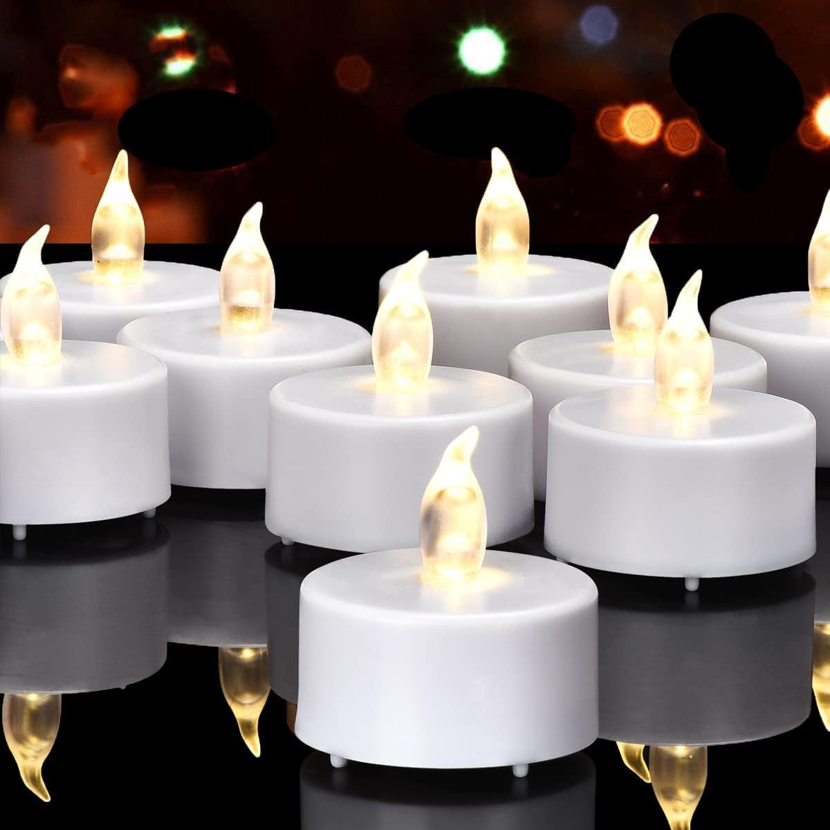 LED Tea Lights Candles- 50PACK Flameless Candles Realistic and Bright Flickering Long Lasting