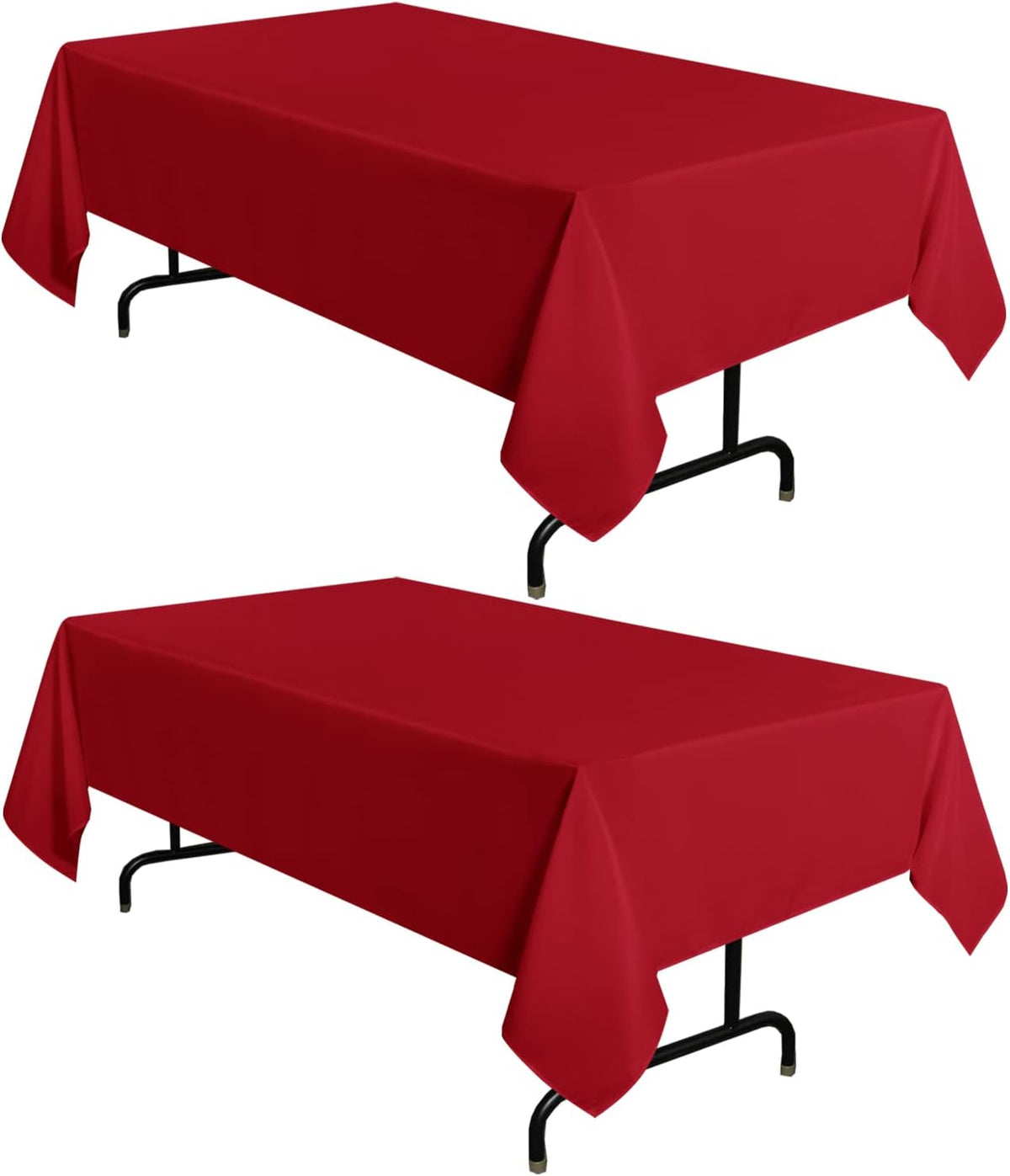 sancua 2 Pack Red Tablecloth 60 x 102 Inch, Rectangle 6 Feet Table Cloth - Stain and Wrinkle