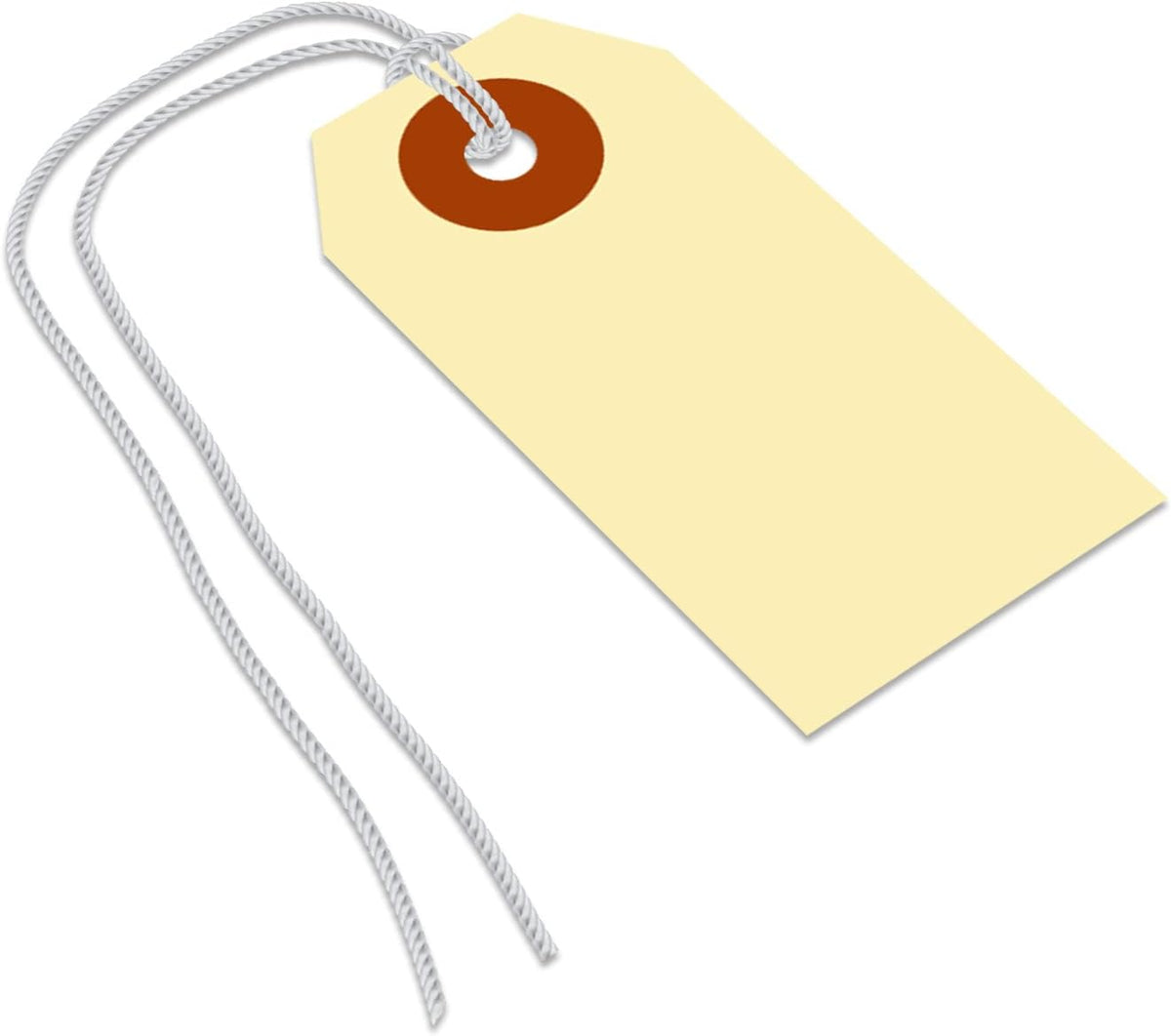 SmartSign Blank Shipping Tags with Pre-Attached Loop Strings, Size-1, Pack of 1000, 10pt Thick
