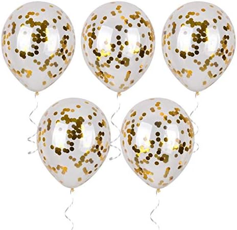 Gold Confetti Balloons Party Balloons 12inch 50 Pcs Latex Confetti Balloons Birthday Balloons Party