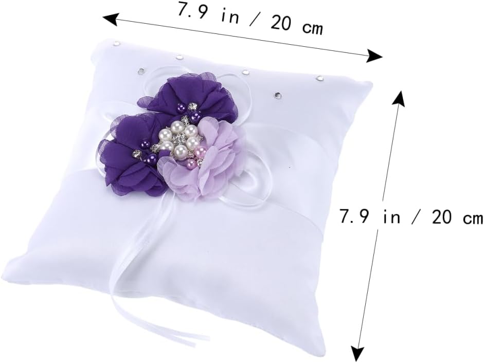 PRETYZOOM Pillow Ring Bearer Wedding Ring Pillow Wicker Flower Crown Decorative Pillows Pearl Rings