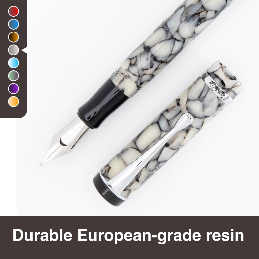 Conklin Duragraph Fountain Pen Cracked Ice - Extra Fine Nib, Precision Writing Instrument with